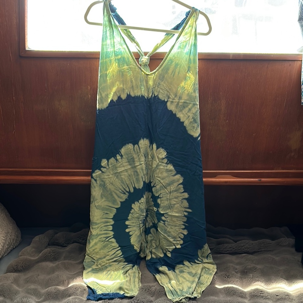 Kathmandu Tie-Dye Jumpsuit - Green and Blue